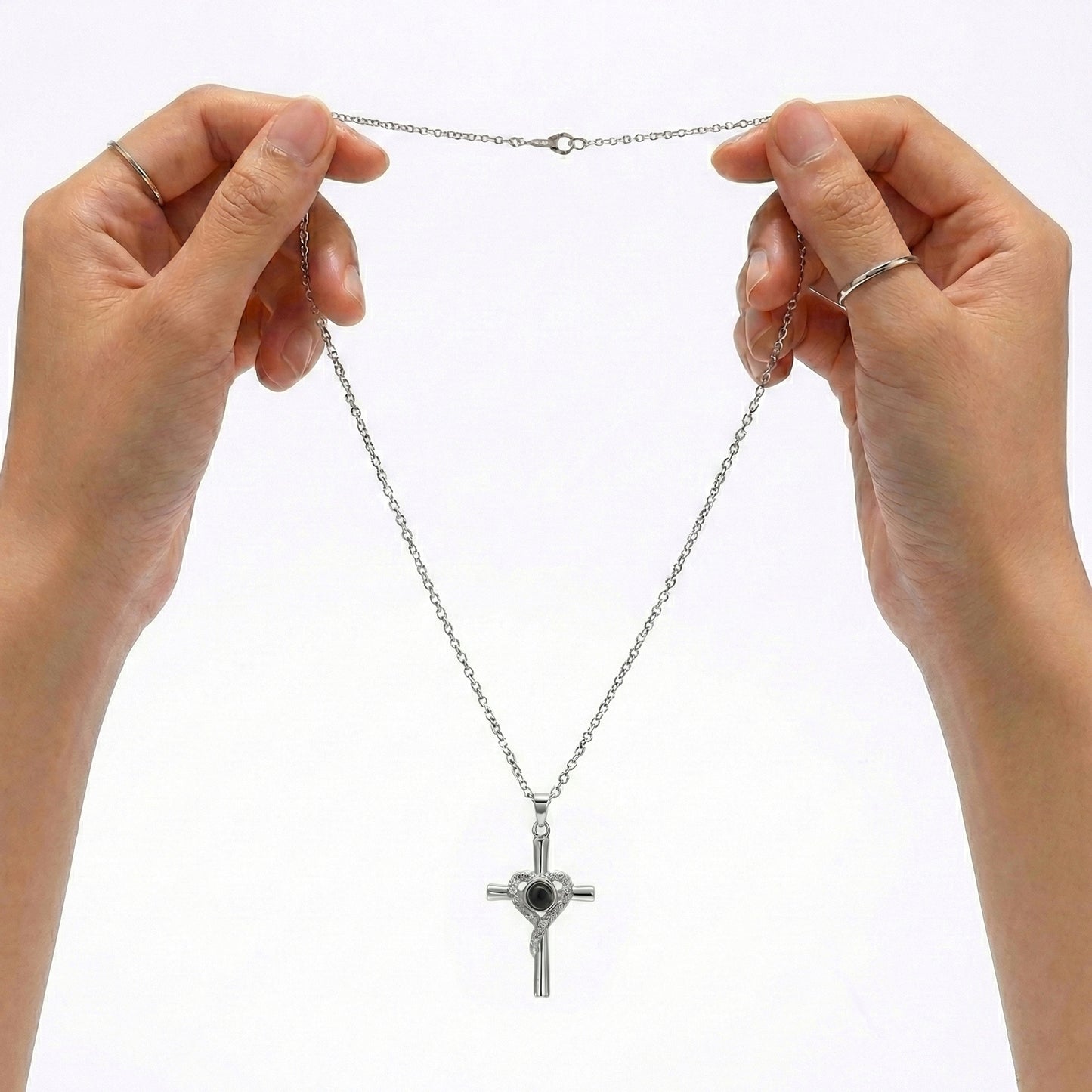 Cross Diamond Projection Necklace