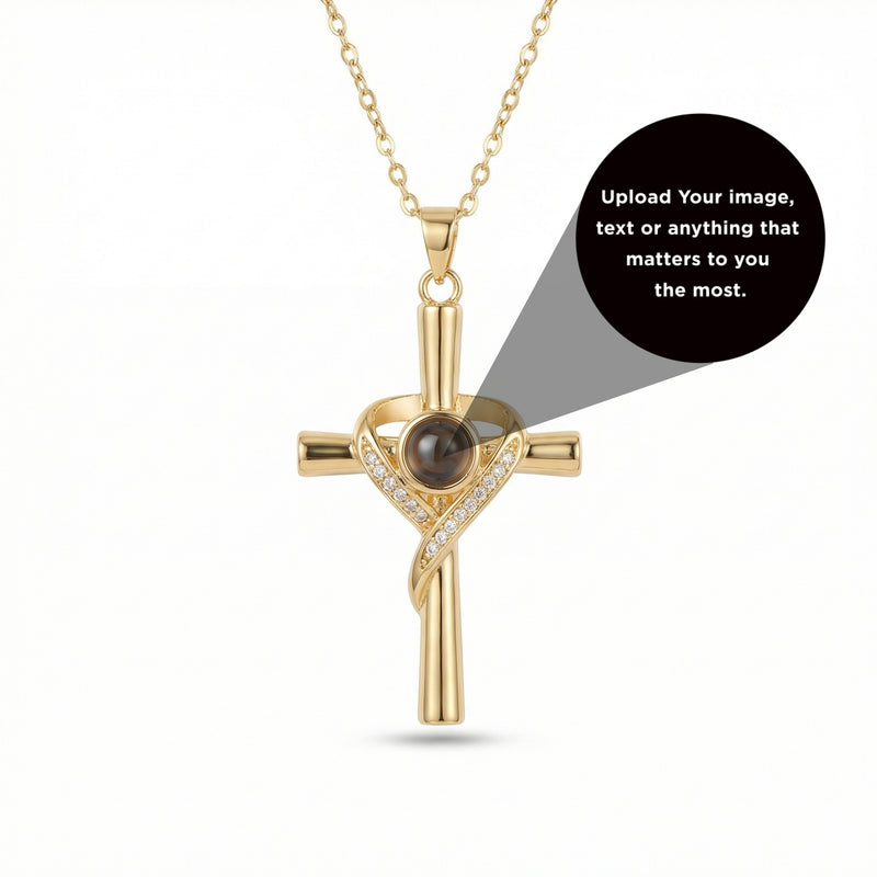 Cross Diamond Projection Necklace