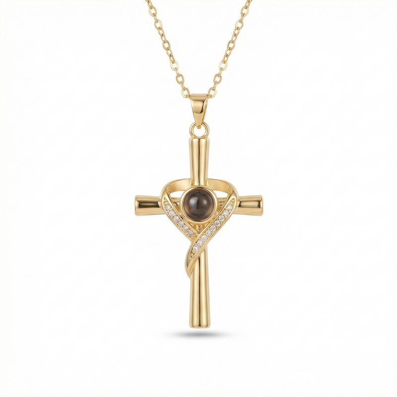 Cross Diamond Projection Necklace